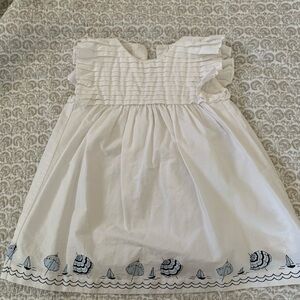 Janie and Jack White Dress with Nautical Accents